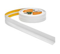 Rodapiés Flexible Autoadhesivo - 30 mm x 30 mm - Rodapié Plegable para Cocina, Baño - Cinta de sellado, Perfil PVC - Estanco, Decorativo (Gris claro, 10m)