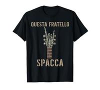 Questa Fratello Spacca Mano scheletrica música Rock Chitarra Camiseta