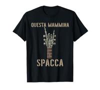 Questa Mammina Spacca Mano scheletrica música Rock Chitarra Camiseta