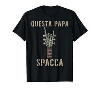Questa Papa Spacca Mano scheletrica música Rock Chitarra Camiseta