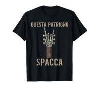 Questa Patrigno Spacca Mano scheletrica música Rock Chitarra Camiseta