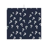Question Mark - Tapete de microfibra para secado de platos con estampado minimalista para encimera de cocina, lavable a máquina, súper absorbente, tapete de secado de platos, 40,6 x 45,7 cm