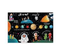 Questions And Answers About Space! Impresión artística de pared moderna para habitación familiar, 20 x 30 pulgadas (50 x 75 cm)