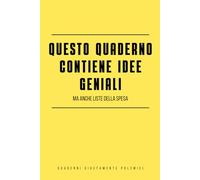Questo quaderno contiene idee geniali ma anche liste della spesa: Quaderno a righe divertente | Taccuino per appunti | Regalo divertente per collega | ... pollici (15,24x22,86 cm) | Copertina lucida