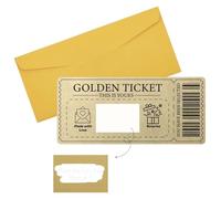 Quesuc 1 Pcs Golden Ticket Tarjeta Rasca Cumpleaños Con Sobres Tarjeta De Rascar Regalo Pareja Romántico Billete Dorado Para Rascar