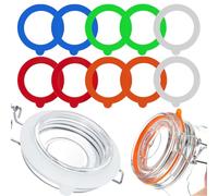 Quesuc 10 Piezas Juntas Para Tarros Weck Aros De Goma De Silicona, Juntas Para Tarros De Boca Ancha Y Tapas (5 Colores, 70 Mm Diámetro Interior)