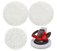 Quesuc 2 Almohadillas De Pulido De Lana De Cordero, Accesorio De Pulido Inalámbrico, Con Disco De Pulido, Compatible Con Lijadora Excéntrica Bosch, Almohadilla De Pulido Para Coche