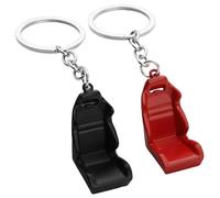 Quesuc 2 Piezas Llaveros Creativos De Asiento De Fórmula 1 Schlüsselanhänger De Plástico Regalo Unisex Para Amantes Del Automovilismo Rojo, Negro