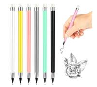 Quesuc 6 lápices sin tinta eternos, tecnología ilimitada, lápiz eterno portátil, lápiz eterno portátil reutilizable para dibujo de artista estudiante,regalo para niños