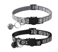 Quesuc Collar Gato, 2 Piezas Collares para Gatos con Cascabeles Y Hebilla Seguro De Liberación Rápida