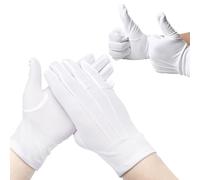 Quesuc Guantes De Algodón De Nylon 2 Pares De Guantes Blancos De Disfraz De Desfile Para Formal Tuxedo De La Policía Guardia De Honor Y Ocasiones Especiales, Diseño De 3 Costuras