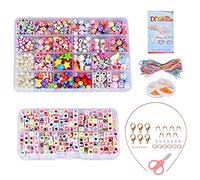 Queta 1150 Piezas Juego de Cuentas de Bricolaje Joyas Creativa de Bricolaje Hacer Pulseras, Collares Para Niñas Joyas Hechas a Mano Juguetes Educativos (Dos Cajas 34 Compartimentos)