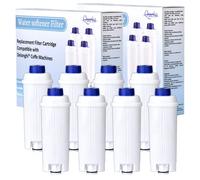 Queta 8 Filtros de Agua para Cafetera Delonghi Serie ECAM, ESAM, ETAM, BCO, Reemplazo de Filtros de Cafetera Cartuchos de Filtro de Agua Suavizador de Carbón Activado para Filtro DLSC002