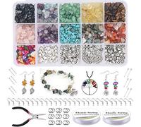 Queta 900 Piezas DIY Joyería Kits para Hacer Bisutería Joyas de Bricolaje Kit de Cuentas de Piedras Accesorios para Joyería DIY Collar, Pulsera, Pendientes