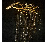 Queta Cadena de Luz Navidad para Exteriores, Luz de Vid de Árbol con Control Remoto, Funciona con Pilas, Blanco Cálido