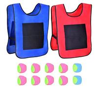 Queta Chaleco de bola pegajoso, 2 chalecos de objetivo con 10 bolas de algodón lanzando juego de pelota