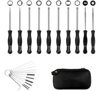 Queta Destornillador de ajuste de carburador 10 piezas Destornillador carburador motosierra se adapta a la mayoría de motores de 2 ciclos con estuche de almacenaje y aguja de cepillo de limpieza