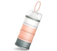 Queta Dispensador de Leche Bebé Recipiente dosificador de Leche en Polvo, Organizador Portátil para Leche en Polvo - 4 Compartimentos, Ligero y Compacto, Ideal para Viajes y Bebés