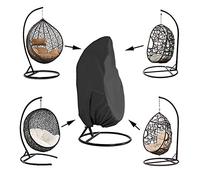 Queta Funda protectora para silla colgante, 190 x 115 cm, resistente al polvo, con cordón, color negro