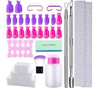 Queta Kit de Herramientas para Uñas Removedor, Kit de Uñas Removedor el Esmalte,Clip de Removedor de Uñas para quitar esmalte semipermanente y Quitar Cutículas