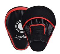 Queta Manoplas de PU 1 par de Guantes de Entrenamiento para Kickboxing, Muay Thai, Movimiento Karate, Taekwondo, Artes Marciales (Negro/Rojo)
