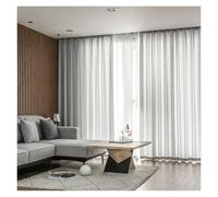 quetwef Cortinas Opacas para la habitación del hogar. 2 Cortinas Merci de Tul Color Liso for Dormitorio, Suave Gasa Blanca Transparente(Gray,W250xH250cm)