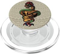 Quetzalcoatl Cráneo Azteca Plumado Serpiente Maya Inca PopSockets PopGrip para MagSafe