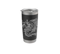 Quetzalcoatl. Serpiente Emplumada. Dios azteca Vaso térmico de acero inoxidable de doble pared