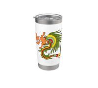 Quetzalcoatl. Serpiente Emplumada. Dios azteca Vaso térmico de acero inoxidable de doble pared