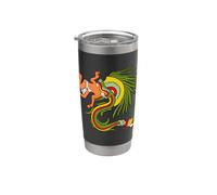 Quetzalcoatl. Serpiente Emplumada. Dios azteca Vaso térmico de acero inoxidable de doble pared