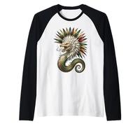 Quetzalcóatl Serpiente Emplumada Mitología Azteca Arte México Camiseta Manga Raglan