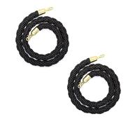 Queue Barrier Ropes,Set Of 2 Stanchion Rope Crowd Control, 3/4/5/6/7/8/9/10/11/13/15 Feet Long, Heavy-Duty Hanging Partition Ropes for Hotels Concerts Car Show(Black,14ft/426cm)