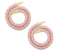 Queue Barrier Ropes,Set Of 2 Stanchion Rope Crowd Control, 3/4/5/6/7/8/9/10/11/13/15 Feet Long, Heavy-Duty Hanging Partition Ropes for Hotels Concerts Car Show(Pink,13ft/396cm)