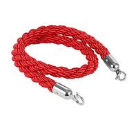 Queue Barrier - Soporte de cuerda de cáñamo de 9 pies, negro, gris, rojo, azul, divisor de control de multitudes para vestíbulo, entrada, gestión de líneas de eventos, líneas de cola duraderas y