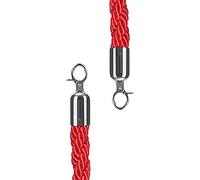 Queue - Cuerda de cáñamo de 2,6 m, trenzada, para control de multitudes en marrón, negro, azul, rojo, líneas duraderas para colgar en la entrada de hotel, eventos y divisor de cama