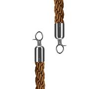 Queue - Cuerda de cáñamo de barrera, cables trenzados de control de multitudes en negro, azul, rojo, marrón, líneas colgantes duraderas de 3 a 10 pies con ganchos para entrada de hotel y divisor de
