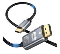 Quevati Cable USB C a DisplayPort 1.4 8K 60Hz 30Hz 4K 240Hz 144Hz HDR VRR Thunderbolt 4 3 DP1.4 cable