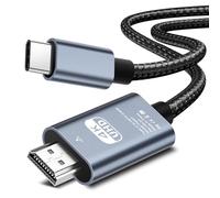 Quevati Cable USB C a HDTV 4 K @ 30 Hz 2 m, USB tipo C a HDTV UHD cable trenzado Thunderbolt 3/4 adaptador compatible para Phone 16/15 Pro Max, tabletas, cuaderno