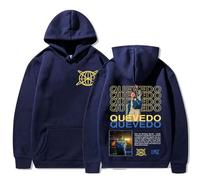 Quevedo Buenas Noches Tour 2025 Sudadera con Capucha, Sudadera De Manga Larga con Letras Gráficas Estampadas, Regalo para Hombres Y Mujeres,Azul,L