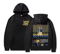 Quevedo Buenas Noches Tour 2025 Sudadera con Capucha, Sudadera De Manga Larga con Letras Gráficas Estampadas, Regalo para Hombres Y Mujeres,Negro,S