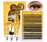 QUEWEL 280 PCS Set extension ciglia 30+40+50D Ciglia singole, extension per ciglia miste 3 stili 10-16 mm di spessore con colla per ciglia e pinzette per ciglia(30+40+50-KIT)
