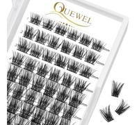 QUEWEL Individual Pestañas Cluster Lashes 72 Unidades D Curl MIX8-16 Pestañas Segmentos Amplia Base Individual Pestañas para Maquillaje de Ojos DIY Extensiones de Pestañas (Honey 01-D-MIX)