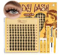 Quewel Mange Pestañas Postizas Naturales (10 - 18 Mm), Kit Extensiones De Pestañas Pestañas, Con Cierre De Salto Y Sellado, Pinzas De Para Bricolaje Natural (Fd-Manga Kit)