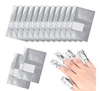 Qufiiry 100 Pcs Quitaesmalte de Papel de Aluminio, Almohadillas para quitar esmalte de uñas, lámina de aluminio para esmalte de uñas, Elimina Esmalte de Uñas de Gel Rápido y Fácil