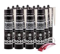 Quiadsa Fija Plus Turbo Polimero 290ml + Llavero Bricolemar de Regalo (12 x 290ml - Blanco)