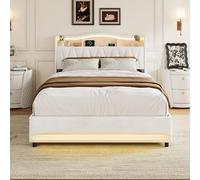 Quiaviank Cama tapizada de 160 x 200 cm con 4 cajones, estructura doble con LED y estación de carga, cama juvenil con espacio de almacenamiento, cabecero y somier, terciopelo, sin colchón