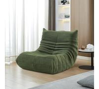Quiaviank Puf de lana de cordero, cómoda silla con diseño ergonómico, sofá de suelo para salón, dormitorio, juegos, apartamento, sin montaje, verde