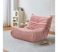Quiaviank Puf de lana de cordero, cómoda silla con diseño ergonómico, sofá de suelo para salón, dormitorio, juegos, apartamento, sin montaje, color rosa