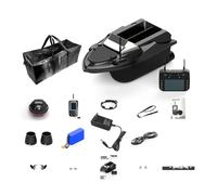 Quibuilds V080 - Barco de cebo RC con GPS, 12 V, tolvas individuales/dobles conmutables, rango de 800 m, 9 zonas de pesca y 180 puntos de referencia, ideal para pesca en río, lago y mar, regalo para