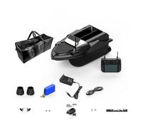 Quibuilds V080 - Barco de cebo RC con navegación GPS, 12 V, tolvas individuales/dobles conmutables, alcance de 800 m, 9 zonas de pesca y 180 puntos de referencia, ideal para pesca en río, lago y mar